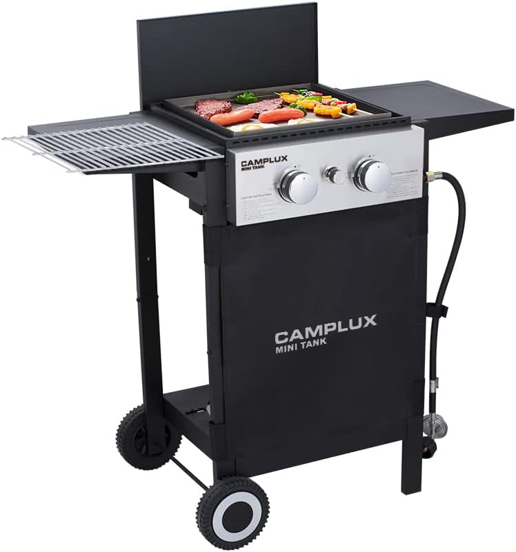 CAMPLUX MINI TANK Flat Top Gas Grill, 22,000 BTU Barbecue Grill, Propa