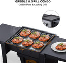 CAMPLUX  MINI TANK Flat Top Gas Grill, 22,000 BTU Barbecue Grill, Propane Griddle Grill Combo, 2 Burner Griddle with Lid, BBQ Grill for Outdoor Cooking,  Barbecues,Camping, Backyard Parties, RV Travel