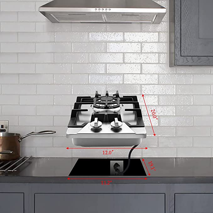 12 In. Pro Style Dual Burners Gas Cooktop