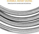 GASLAND 6FT Propane Hose with Gauge, 1lb to 20lb Propane Adapter with Stainless Braided Hose to QCC1/Type1 Tank, Compatible with Camping Stove, Gas Grill and More 1lb Portable Appliance, CSA Certified