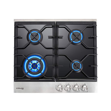 24 In. Convertible Gas Cooktops -Black Tempered Glass