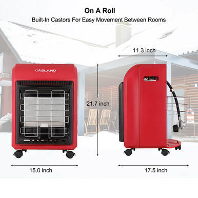 Portable Cabinet Heater -18,000 BTU Warm Area up to 450 sq. ft- Red