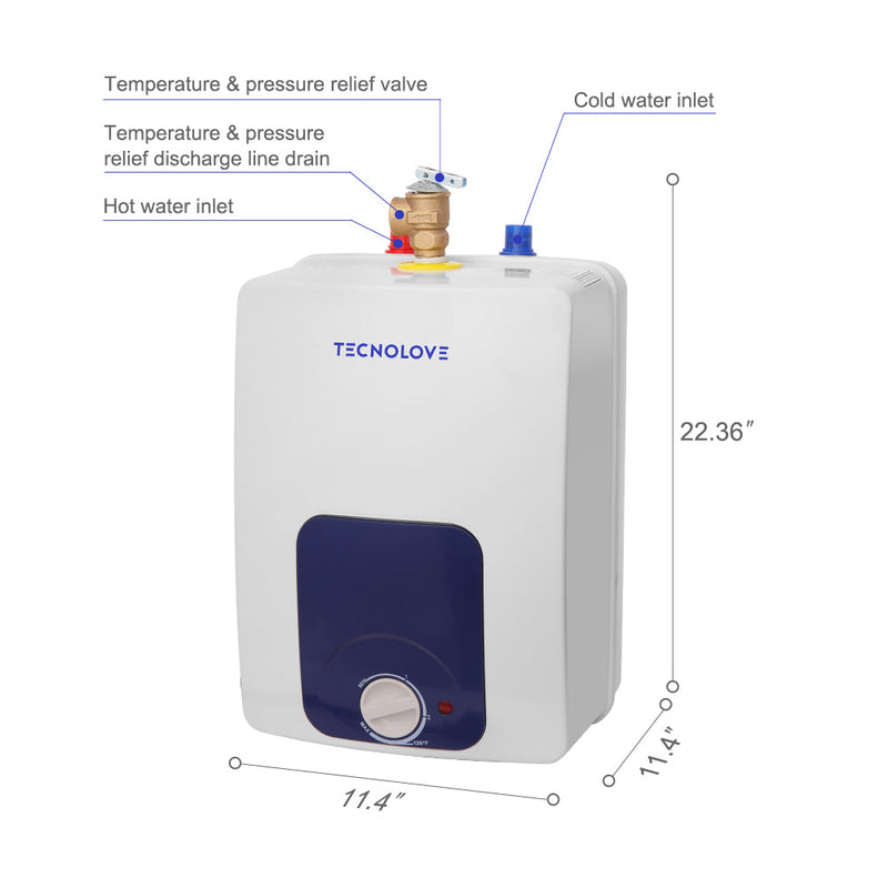 Tecnolove Electric Hot Water Heater - 2.5 Gallon