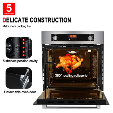 24  Built in Natural Single wall Gas Oven- Digital Display -CSA Approved-Stainless Steel