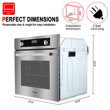 24  Built in Natural Single wall Gas Oven- Digital Display -CSA Approved-Stainless Steel