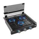 CAMPLUX 21 inches 13,000BTU 2 Burners Slide-in RV Propane Cooktop Stove with Tempered Glass Cover