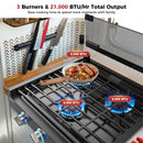 CAMPLUX 21 inches 13,000BTU 2 Burners Slide-in RV Propane Cooktop Stove with Tempered Glass Cover