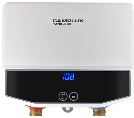 CAMPLUX TANKLESS Induction Water Heater Electric with LED Display 120V Instant Water Heaters Under Sink 3.5kw TE04