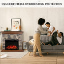 Stone Electric Fireplace,  CAMPLUX TANKLESS 40 Inch Stone Mantel Package with 23 Inch Electric Fireplace Built in, Modern Rock Face Electric Fireplace with Thermostat and Realistic Log Set, Brown