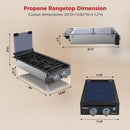 CAMPLUX 12 inches 13,000BTU 2 Burners Slide-in RV Propane Cooktop Stove with Tempered Glass Cover