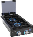 CAMPLUX 12 inches 13,000BTU 2 Burners Slide-in RV Propane Cooktop Stove with Tempered Glass Cover