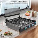 CAMPLUX 21 inches 13,000BTU 2 Burners Slide-in RV Propane Cooktop Stove with Tempered Glass Cover