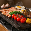 CAMPLUX ENJOY OUTDOOR LIFE 2 IN 1 Reversible Cast Iron Griddle, Pre-Seasoned 15" x 12.8" Double Sided Cast Iron Barbecue Griddle Grill Plate, Flat & Ribbed Surface Used on Stove, Grill or Campfire, Rectangular