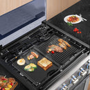 CAMPLUX ENJOY OUTDOOR LIFE 2 IN 1 Reversible Cast Iron Griddle, Pre-Seasoned 15" x 12.8" Double Sided Cast Iron Barbecue Griddle Grill Plate, Flat & Ribbed Surface Used on Stove, Grill or Campfire, Rectangular