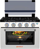 CAMPLUX ENJOY OUTDOOR LIFE RV Propane Range 17 Inches, Propane Range Oven with 3 Burners Cooktop for RV, RV Propane Stove Cooking oven Combo 28,100 BTU/Hr, Stainless Steel