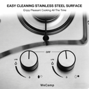 WeCamp 2-Burner Portable Propane Gas Cooking Stove | 19,600 BTU Auto-Ignition Outdoor Cooktop