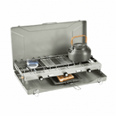 WeCamp Portable Propane Camping Stove with 2 Gas Burners + 1 Grill, 20,400 BTU Auto-Ignition Outdoor Cook Station