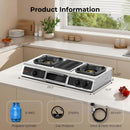 CAMPLUX ENJOY OUTDOOR LIFE 3 Burner with 1 Grill Plate Propane Gas Cooktop Stove, 26,000 BTU Stainless Steel Triple Burner Propane Cooktop for Outdoor Kitchen Cooking with CSA Regulator, Estufa de Gas Portatil