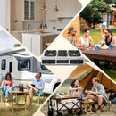 CAMPLUX ENJOY OUTDOOR LIFE 3 Burner with 1 Grill Plate Propane Gas Cooktop Stove, 26,000 BTU Stainless Steel Triple Burner Propane Cooktop for Outdoor Kitchen Cooking with CSA Regulator, Estufa de Gas Portatil