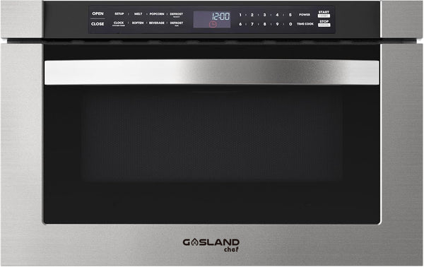 GASLAND CHEF 1.2 cu. ft. Microwave ovens 24 Inch, 1000W Drawer Microwave, Under Counter Microwave, Stainless Steel Microwave Drawers, Under the Cabinet Microwave with 11 Custom Cooking Levels