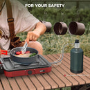 CAMPLUX ENJOY OUTDOOR LIFE 2 Burner Portable Camping Stove 17,200 BTU, Foldable Propane Stove for Outdoor Cooking with Carry Bag, Portable Gas Stove with 2 Adjustable Burners, Red