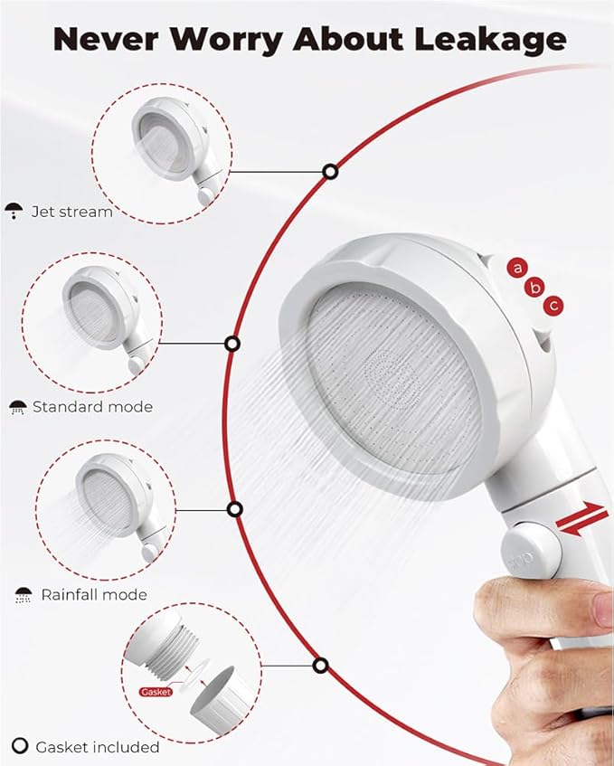 ThermoMate Shower head with 11.48 FT Hose, Portable Spray Shower Head, High Pressure Shower Head with ON/Off Switch