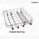 CAMPLUX Sliding Cutlery Tray, Foldable Flip Tines Dishwasher Utensil Basket