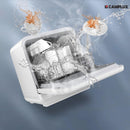 CAMPLUX Sliding Cutlery Tray, Foldable Flip Tines Dishwasher Utensil Basket