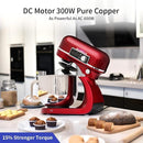 CAMPLUX 6.3 QT Stand Mixer, 300W Quiet DC Motor, 12-Speed Planetary Mixer with Digital Timer