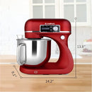 CAMPLUX 6.3 QT Stand Mixer, 300W Quiet DC Motor, 12-Speed Planetary Mixer with Digital Timer