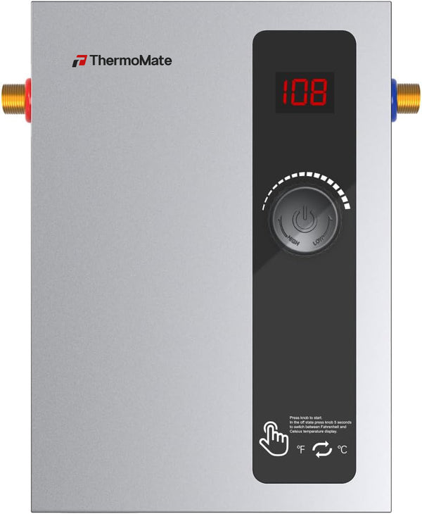 T ThermoMate Tankless Water Heater Electric, 8kW at 240 Volt, On Demand Instant Hot Water Heater for Point of Use, Self-Modulating Save Energy, Save Space, 1.56GPM at 35°F Rise