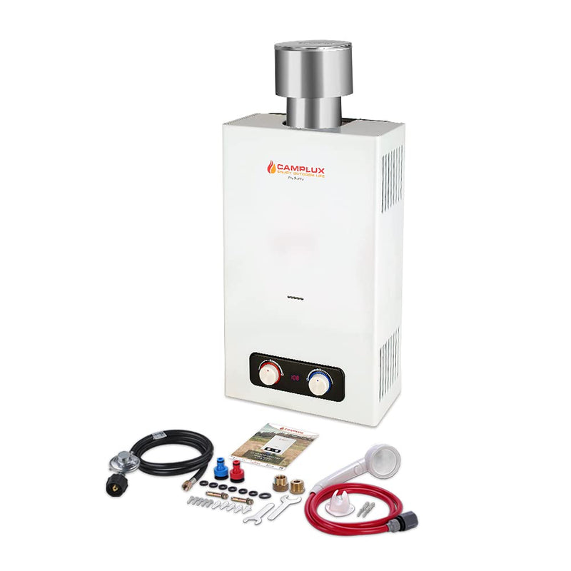 Camplux 2.64 GPM Outdoor Propane Gas Water Heater w/ 4.33" Rain Cap - Packing List