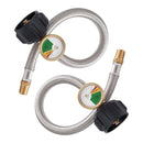 12 Inch RV Propane Hose with Gauge
