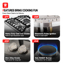 Gasland Chef 30'' Convertible Gas Cooktop w/ 4 Italy Sabaf Burners - Function