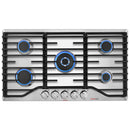 36 Inch Built In Gas Cooktop, thermomate Gas Range top with 5 High Efficiency SABAF Burners, 304 Stainless Steel Gas Hob with Flame Out Protection, NG/LPG Convertible