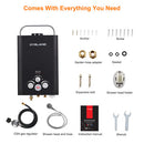 Outdoor Portable Tankless Water Heater-1.58GPM 6L- Black