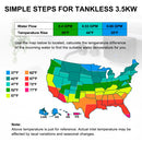 Camplux Black Point-of-Use Electric Tankless Water Heater - 3.5kW 120V - Temperature Rise