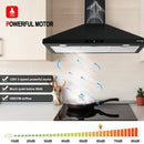 Gasland Chef 36'' Black Wall Mount Kitchen Hood - Ducted/Ductless - Power