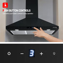 Gasland Chef 36'' Black Wall Mount Kitchen Hood - Ducted/Ductless - Push Button