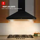 Gasland Chef 36'' Black Wall Mount Kitchen Hood - Ducted/Ductless - Light