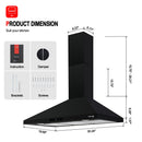 Gasland Chef 36'' Black Wall Mount Kitchen Hood - Ducted/Ductless - Size