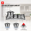 Gasland Chef 30'' Convertible Gas Cooktop w/ 4 Italy Sabaf Burners - Protection
