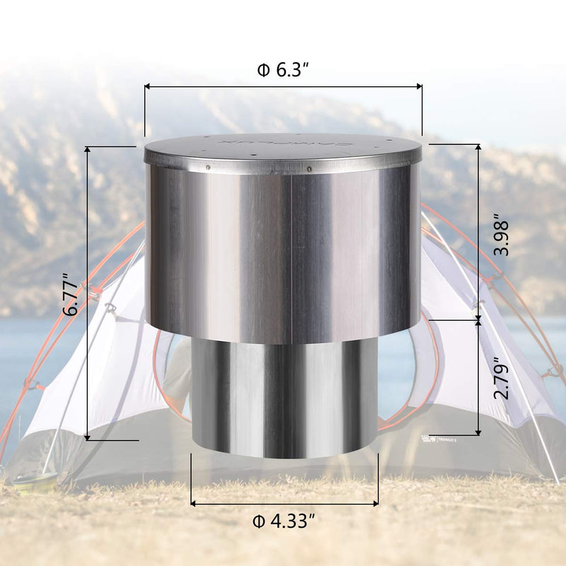 Camplux 4,33'' (110 mm) Regenkappe – Edelstahl, regen- und winddicht