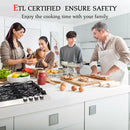 24 In. Convertible Gas Cooktops -Black Tempered Glass