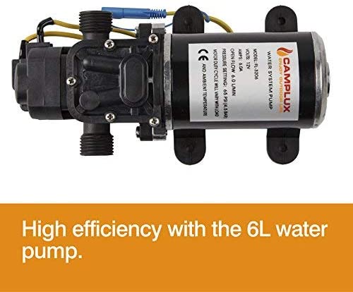 Camplux High Pressure 12V Water Pump - 6L/Min 65 PSI