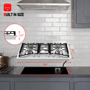 Gasland Chef 30'' Convertible Gas Cooktop w/ 4 Italy Sabaf Burners - Sizing