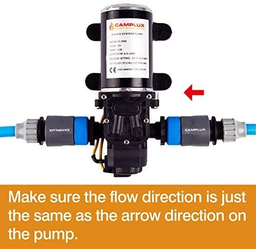 Camplux High Pressure 12V Water Pump - 6L/Min 65 PSI