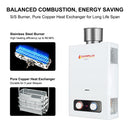 Camplux 1.58 GPM Outdoor Tankless Propane Water Heater with S/S Rain Cap - Power