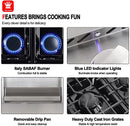 48 In. Gas Rangetop /w 6 Deep Recessed Sealed Burners & Griddle