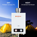 Camplux 1.58 GPM Outdoor Tankless Propane Water Heater with S/S Rain Cap